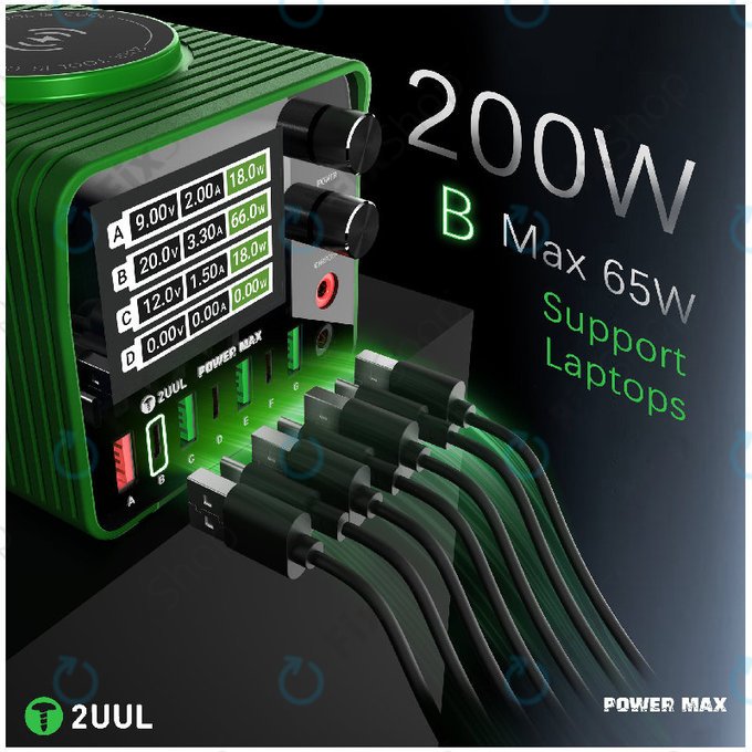 Σταθμός φόρτισης 200W πολλαπλών θυρών, 2UUL PC01