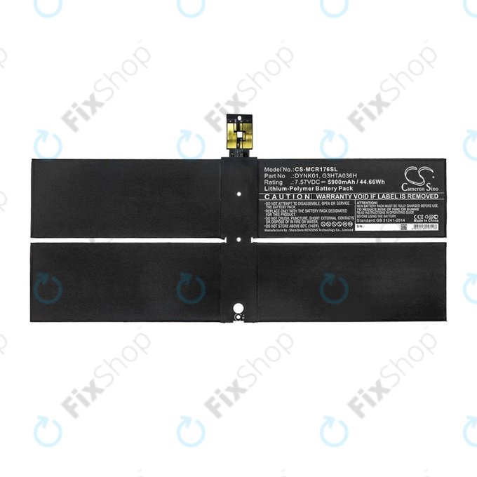 Μπαταρία για Microsoft Surface 1769, Microsoft Surface 1782, 5900mAh, Li-Pol, 7.57V, DYNK01, HQ