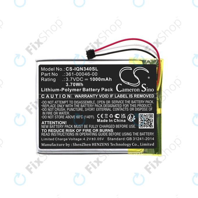 Μπαταρία για Garmin Dash Cam 20, Nuvi 3400, 1000mAh, Li-Pol, 3.7V, 361-00046-00, HQ