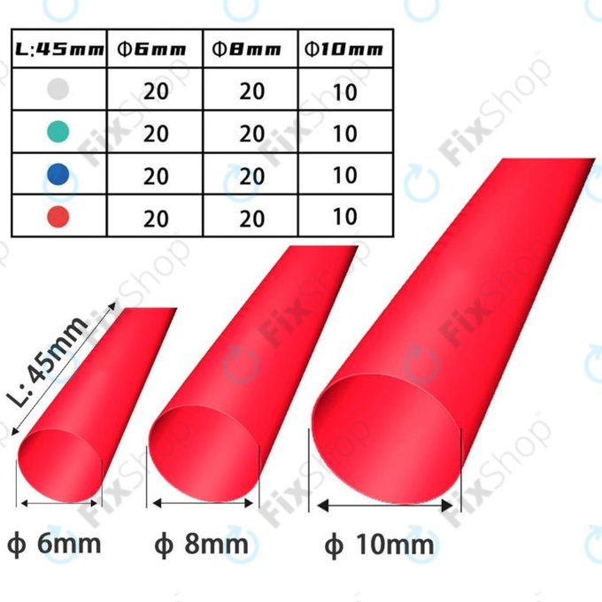 Σετ Προ-κομμένων Συρρικνούμενων Σωλήνων (200τμχ) για 2UUL