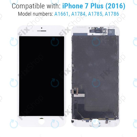 Οθόνη για iPhone 7 Plus, White, Αφής με πλαίσιο
