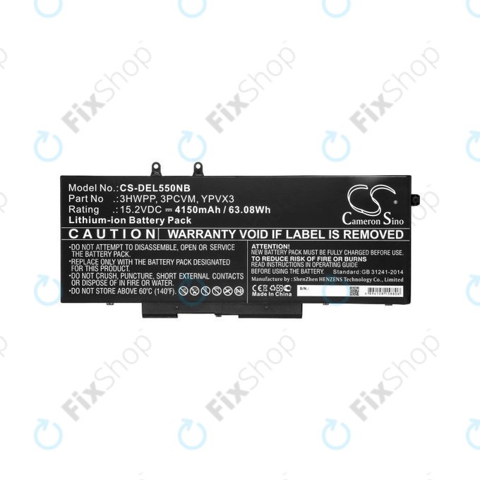 Μπαταρία για Dell Latitude 5501, Latitude 5401, Latitude 14 5410, Latitude 15 5511, 4150mAh, Li-Ion, 15.2V, 3HWPP, HQ