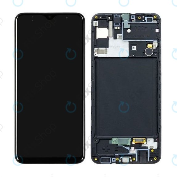Συγκρότημα οθόνης για Samsung A30s, A307F, GH82-21189A, GH82-21190A, GH82-21191A, GH82-21329A, GH82-21385A, Prism Crush Black, Service Pack