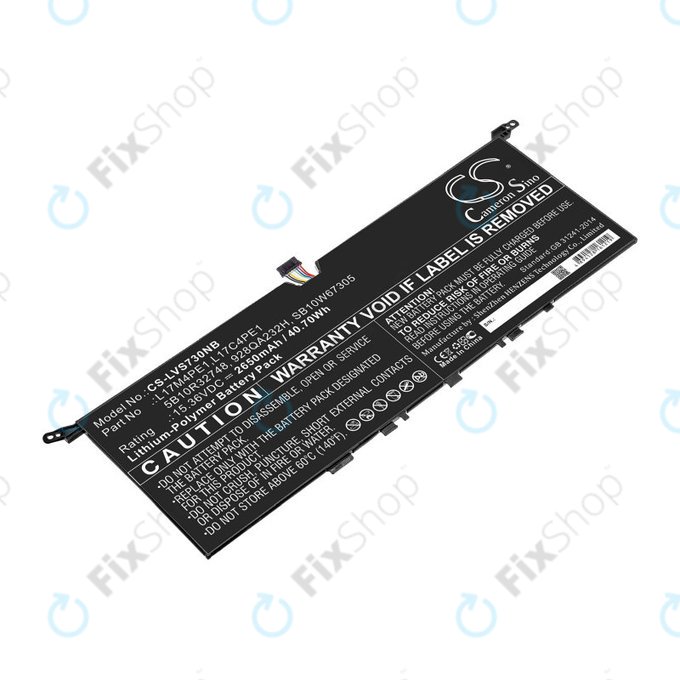 Μπαταρία για Lenovo IdeaPad 730-13, 2650mAh, Li-Pol, 15.36V, 5B10R32748, HQ