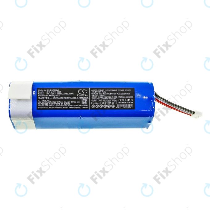 Μπαταρία για Ecovacs Deebot Ozmo-series, T-series, N-series, Yeedi Vac 2 Pro, S10-Li-144-5200, 14.4V, 6400mAh, HQ