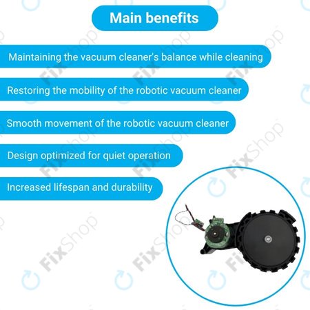 Τροχός με Κινητήρα (Αριστερός) για Xiaomi Robot Vacuum X10 | Dreame Z10 Pro | L10 Plus | D10 Plus | Μαύρο | Black