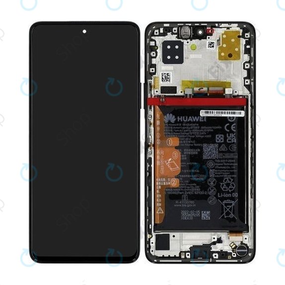 Συγκρότημα οθόνης με μπαταρία για Huawei Nova 9 SE, JLN-LX1, JLN-LX3, 02354UVY, Midnight Black, Service Pack