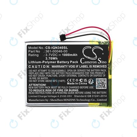 Μπαταρία για Garmin Dash Cam 20, Nuvi 3400, 1000mAh, Li-Pol, 3.7V, 361-00046-00, HQ