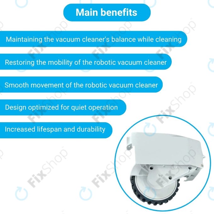 Τροχός με Κινητήρα (Αριστερός) για Xiaomi Viomi S9 | Λευκό | White