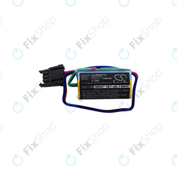 Μπαταρία για Mitsubishi Robot Control PLC, A RH, MR, 1700mAh, Li-MnO2, 3.6V, B9670-MC, HQ