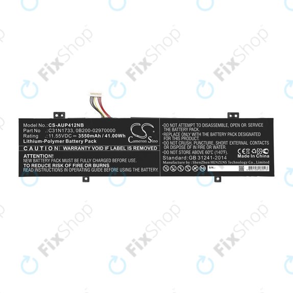 Μπαταρία για Asus VivoBook Flip 14 Tp412fa/ua, 3550mAh, Li-Pol, 11.55V, C31N1733, HQ
