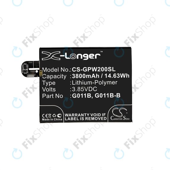 Μπαταρία για Google Pixel 2 XL G011C, 3800mAh, Li-Pol, 3.85 V, G011B, HQ