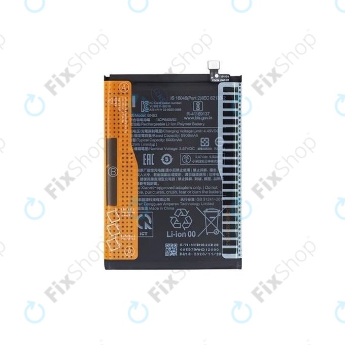 Μπαταρία για Xiaomi Redmi 9T, 46020000521G, BN62, 6000mAh, Service Pack