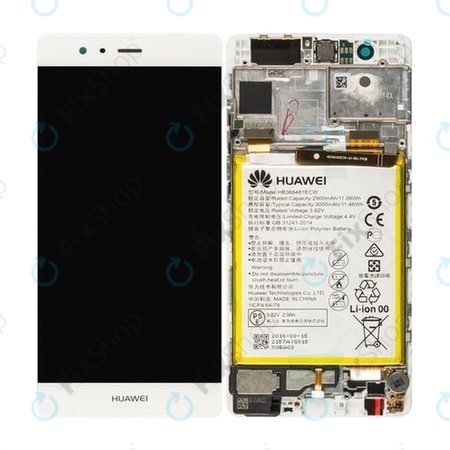 LCD Display Assembly με Battery για Huawei P9 | 02350RRY | 02350RKF | Λευκό, White | Service Pack