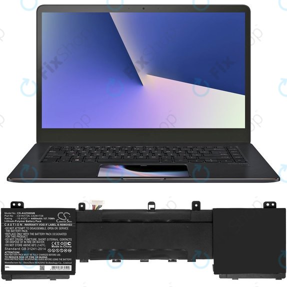 Μπαταρία για Asus Zenbook Pro 15, 5500VE, UX550GD, 4400mAh, Li-Pol, 15.4V, C41N1728, HQ
