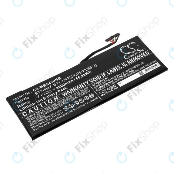 Μπαταρία για MSI GS40, GS43, MS14, 8000mAh, Li-Ion, 7.6V, BTY-M47, HQ