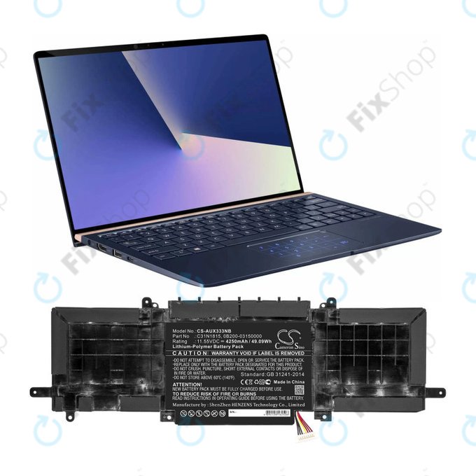 Μπαταρία για Asus Zenbook UX333FN, Zenbook UX333FA, 4250mAh, Li-Pol, 11.55V, C31N1815, HQ