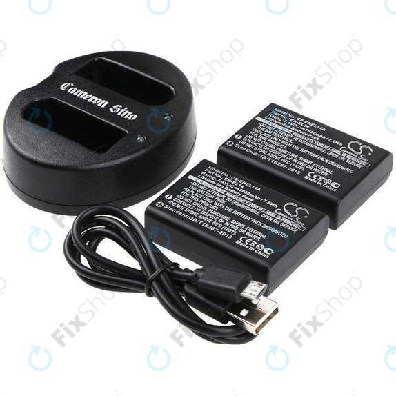 2 baterie z ładowarką doNikon Coolpix P7000, P7700, D3100, D3200, D5100, 1030mAh, Li-Ion, 7.4V, EN-EL14, HQ