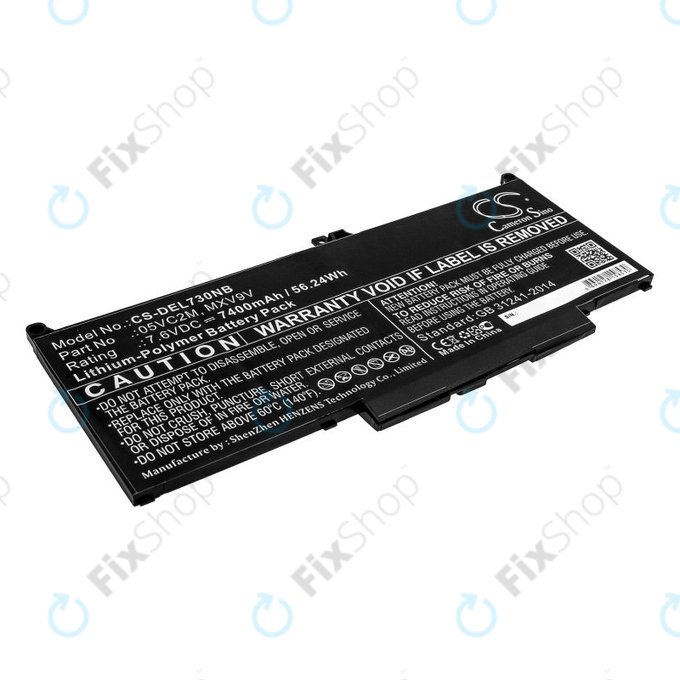 Μπαταρία για Dell Latitude 13 7300, 14 7400, 7400mAh, Li-Pol, 7.6V, 05VC2M, HQ