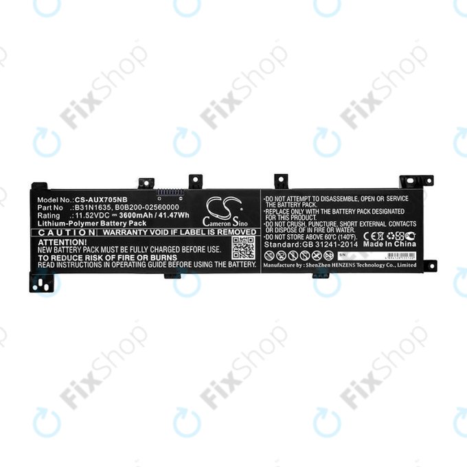 Μπαταρία για Asus A705QA, Asus F705MA-Bx030t, 3600mAh, Li-Pol, 11.52V, B31N1635, HQ