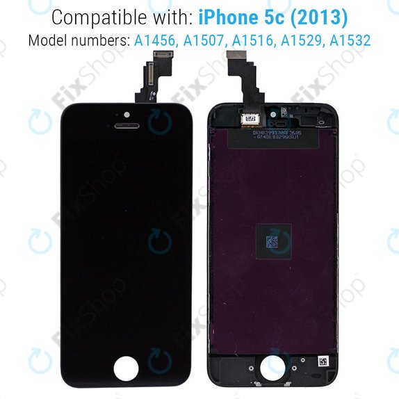 Οθόνη για iPhone 5C, Black, Αφής με πλαίσιο