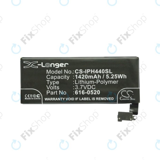 Μπαταρία για iPhone 4, 616-0520, 1420mAh, HQ