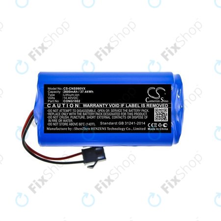 Μπαταρία για Cecotec Conga 900, 1000, 2000, 5000-series, Excellence 990, Mamibot ExVac 600, 800-series, Neatsvor X500, CONG1002, 14.4V, 2600mAh, HQ