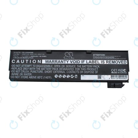 Μπαταρία για Lenovo ThinkPad X240, X250, X260, S440, T440, T550, T560, 4400mAh, Li-Ion, 11.1V, 45N1132, HQ