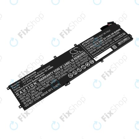 Μπαταρία για Dell XPS 15, Dell Precision 9560, 9570, 8000mAh, Li-Pol, 11.4V, 6GTPY, HQ