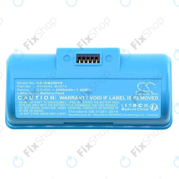 Μπαταρία για iRobot Braava Jet 240, 241, 244, 245, Mopping Robot, 4446040, BC674, 3.6V, 2000mAh, HQ