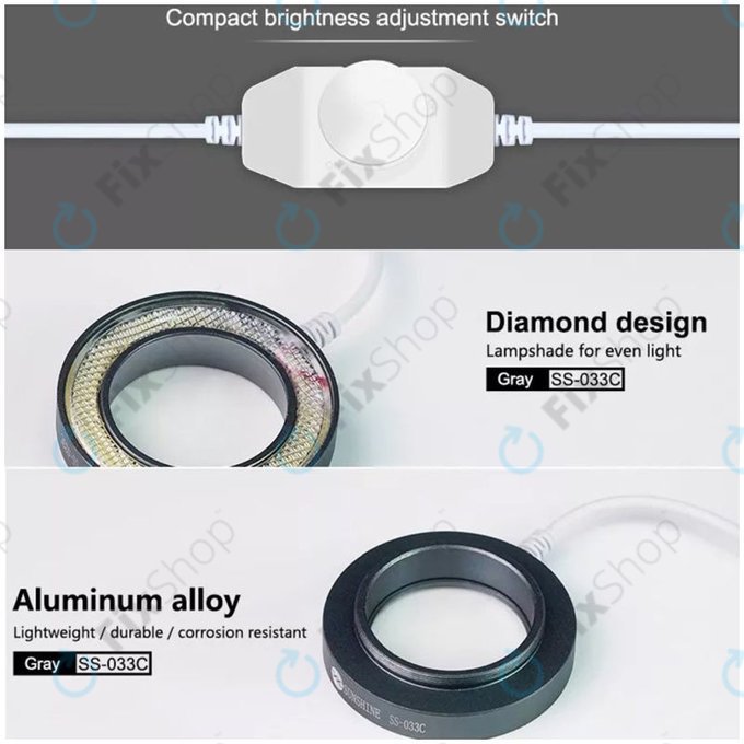 Ανθεκτικός στη Σκόνη Καθρέφτης + Ρυθμιζόμενο Φως LED για Sunshine SS-033C