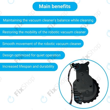 Τροχός με Κινητήρα (Δεξιός) για Xiaomi Roborock S5 Max | S6 Pure | S7 | Μαύρο | Black