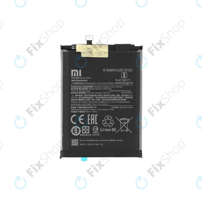 Μπαταρία για Xiaomi Redmi 9, Note 9, 460200001J1G, 460200003P1G, BN54, 5020mAh, Service Pack