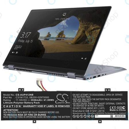 Μπαταρία για Asus VivoBook Flip 14 Tp412fa/ua, 3550mAh, Li-Pol, 11.55V, C31N1733, HQ