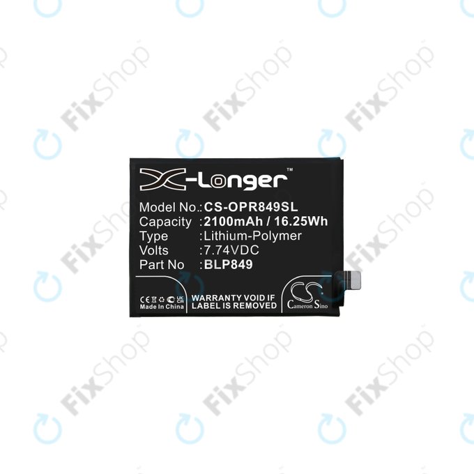 Μπαταρία για Realme GT 5G RMX2202, GT Neo RMX3031, BLP849, 2100mAh, HQ