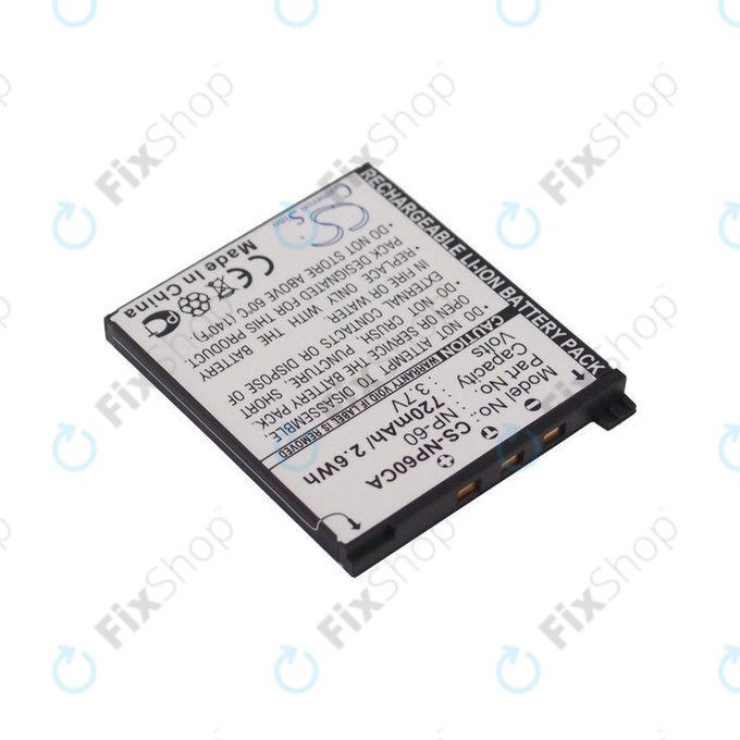 Μπαταρία για Casio Exilim Zoom EX-Z19, EX-Z85, EX-Z9, 720mAh, Li-Ion, 3.7V, NP-60, HQ