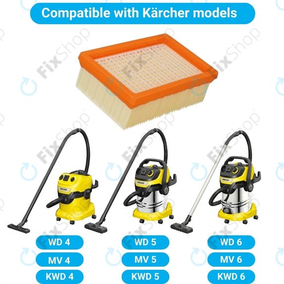 Επίπεδο Φίλτρο για Kärcher WD-series | MV-series | KWD-series