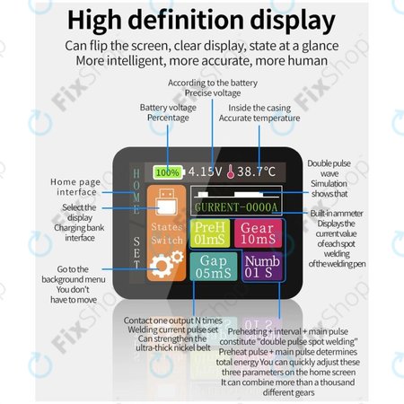 Φορητή Μηχανή Συγκόλλησης Σημείου με Ψηφιακή Οθόνη (5000mAh) για Docreate SW