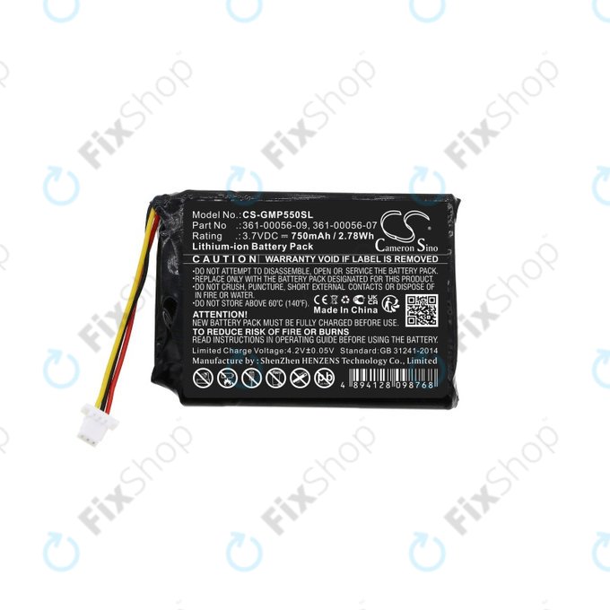 Battery για Garmin Drive 60 | 61 | Pro 70 | Pro 550 | Pro Trashbreaker | PT 5 | PT 10 | Sport Pro Transmitter | TB 10 | 361-00056-07 | 361-00056-09 | 750mAh | HQ