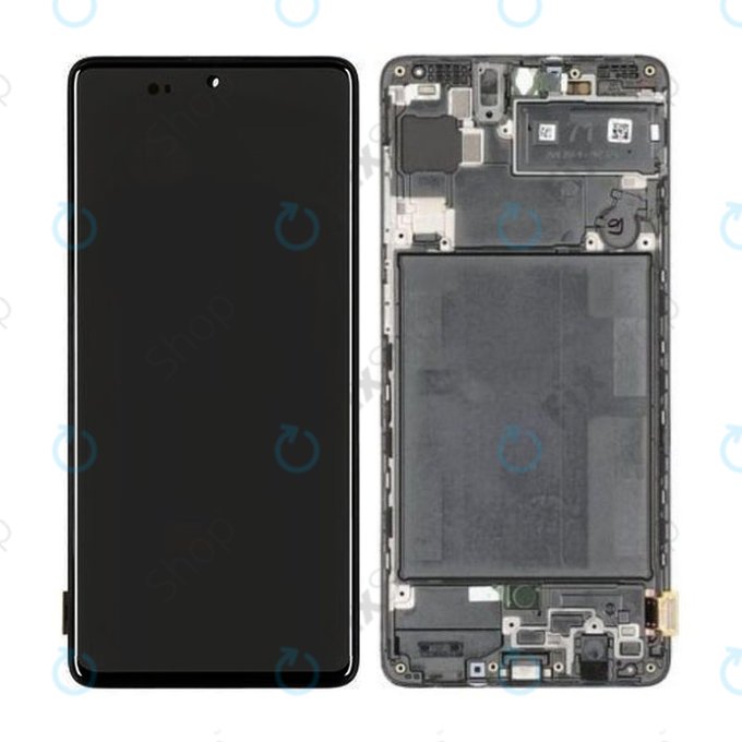 LCD Display Assembly για Samsung A71 | A715F | GH82-22152A | GH82-22248A | Prism Crush Black | Service Pack
