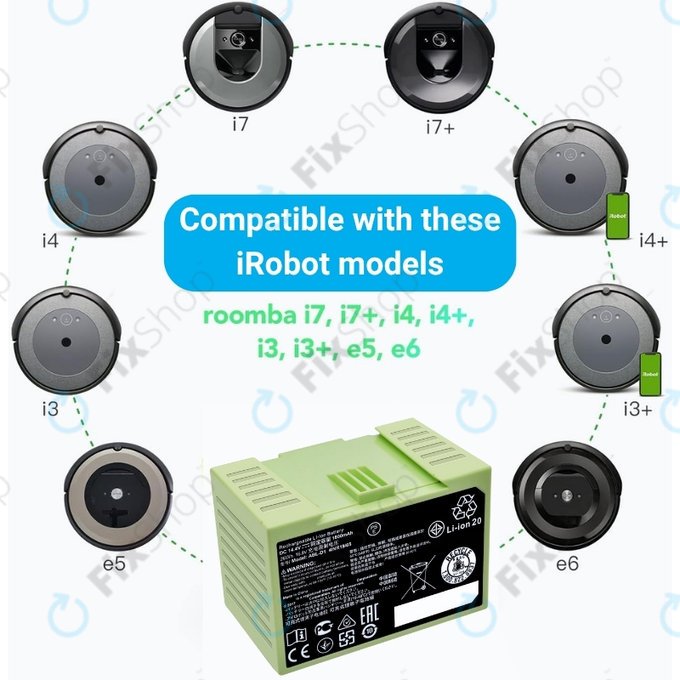 Μπαταρία για iRobot Roomba e-series, i-series, ABL-D1, 4624864, ABL-D2, 14.4V, 3000mAh