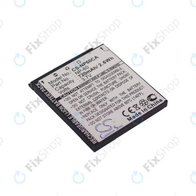 Μπαταρία για Casio Exilim Zoom EX-Z19, EX-Z85, EX-Z9, 720mAh, Li-Ion, 3.7V, NP-60, HQ