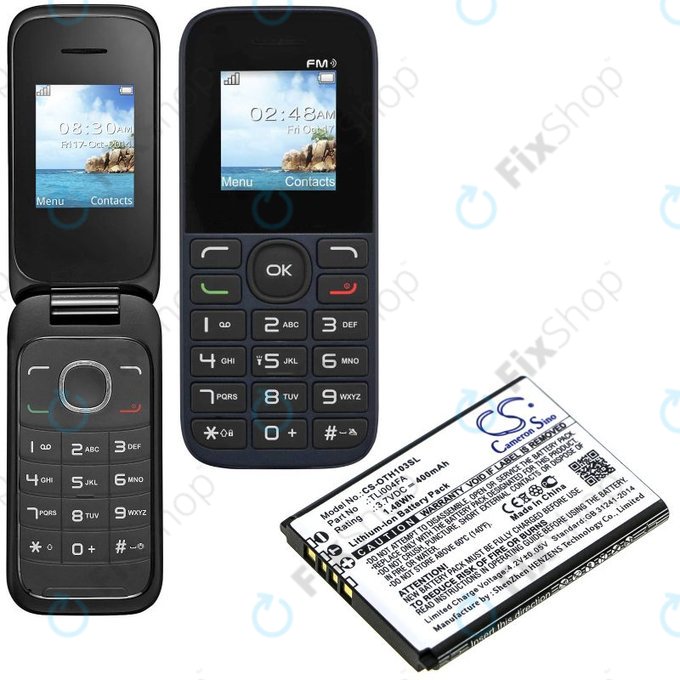 Μπαταρία για Alcatel OneTouch 1013, 1035D, 1046D, 400mAh, Li-Ion, 3.7V, TLi004FA, HQ