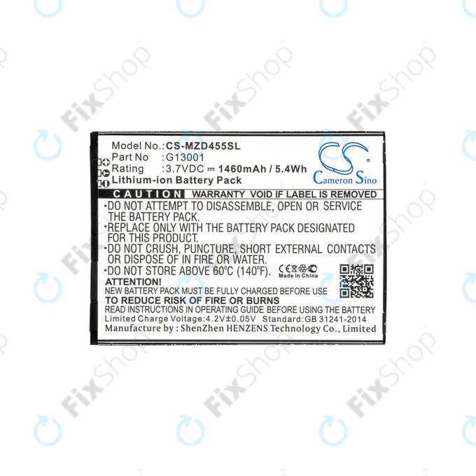Μπαταρία για Navon Mizu D455, 1460mAh, Li-Ion, 3.7V, G13001, HQ
