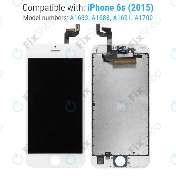 Οθόνη για iPhone 6S, White, Αφής με πλαίσιο