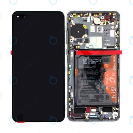 LCD Display Assembly με Battery για + Fingerprint Sensor Huawei P40 | 02353MFA | Μαύρο, Black | Service Pack