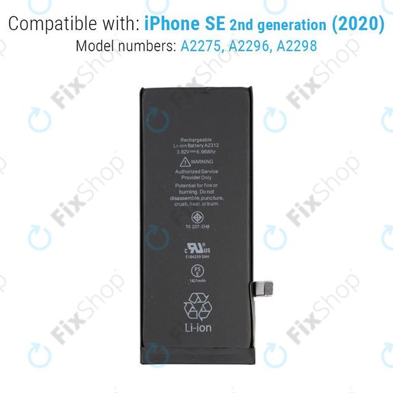 Μπαταρία για iPhone SE (2nd Gen 2020), 1821mAh, A2312, Service Pack