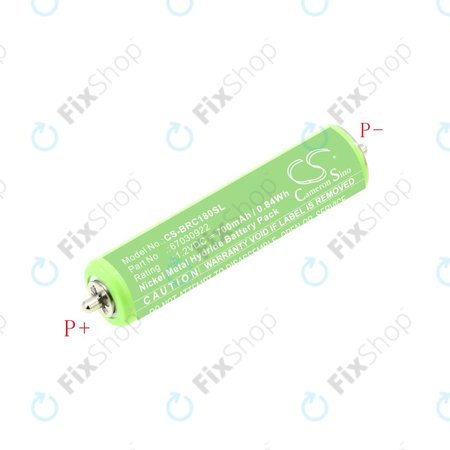 Μπαταρία για Braun 1000, 180, 2000, 3000, 4735, 5411, Cruzer1, Cruzer Z20, 700mAh, Ni-MH, 1.2V, 67030922, HQ
