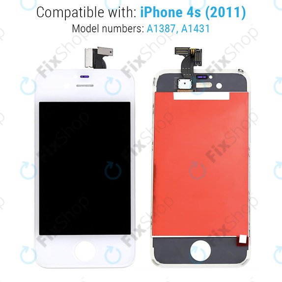 Συγκρότημα οθόνης για iPhone 4S, Λευκό, White, Aftermarket