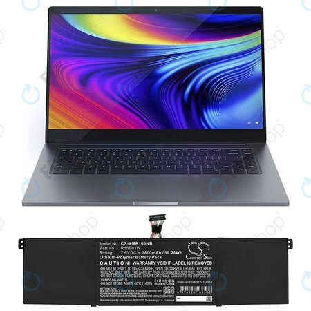 Μπαταρία για Xiaomi Mi Pro 15.6 i3, i5, i6, 7800mAh, Li-Pol, 7.6V, R15B01W, HQ